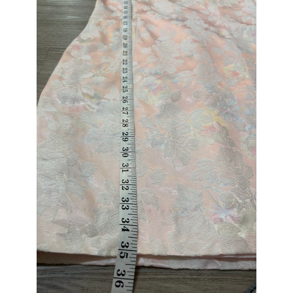 Ethereal‎ Fairy Pink Vintage Brocade Mini Dress Satin L Pearl Straps Feminine - Picture 7 of 16